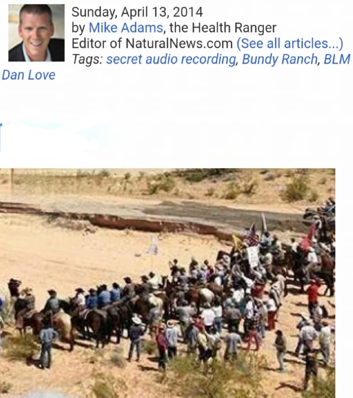 Secret audio recording from Bundy Ranch between BLM [SAC] Dan Love and Pete Santilli